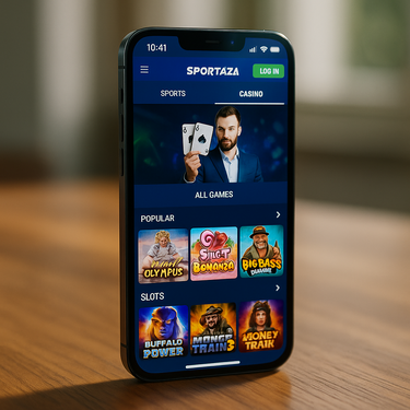 Sportaza Casino - Mobile Ansicht Smartphone - Responsive Design für unterwegs